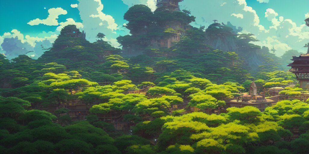 Lexica - Highly detailed vfx panoramic landscape of studio ghibli ...