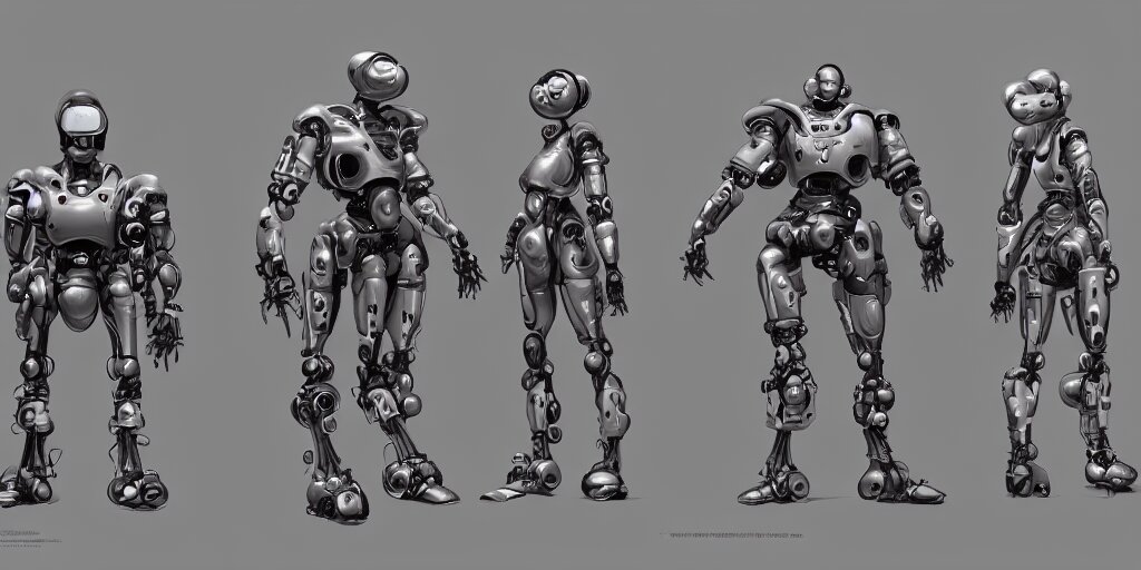 Lexica Future robot, oval, spherical, character sheet, concept design, contrast, kim jung gi