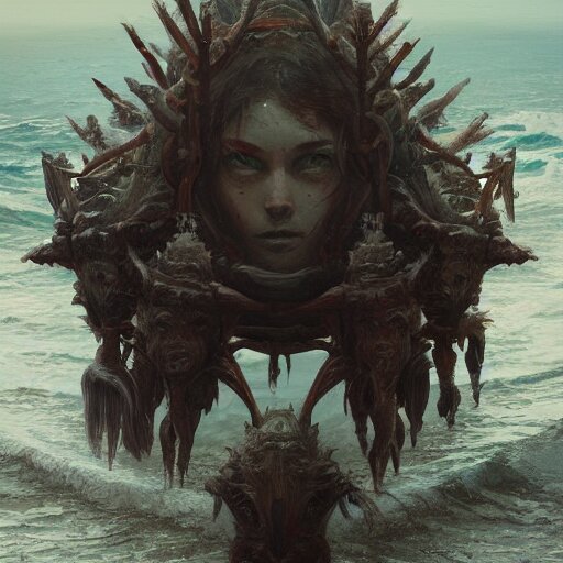Lexica - A being with seven heads and ten horns coming out of the ocean ...