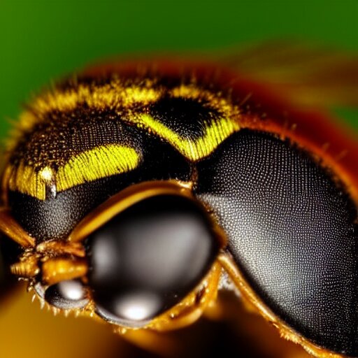 Lexica - Closeup of a wasp's head, nature, macro, detailed, lighting