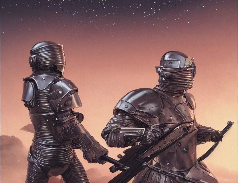 Lexica - a detailed portrait painting of futuristic soldier wearing ...