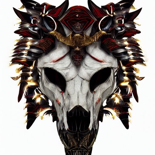 Lexica - Portrait closeup of half wolf skull half iroquois warrior ...