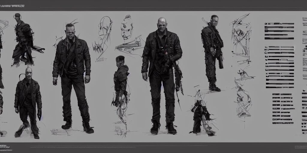 Lexica - Bruce willis, character sheet, concept design, contrast, kim ...