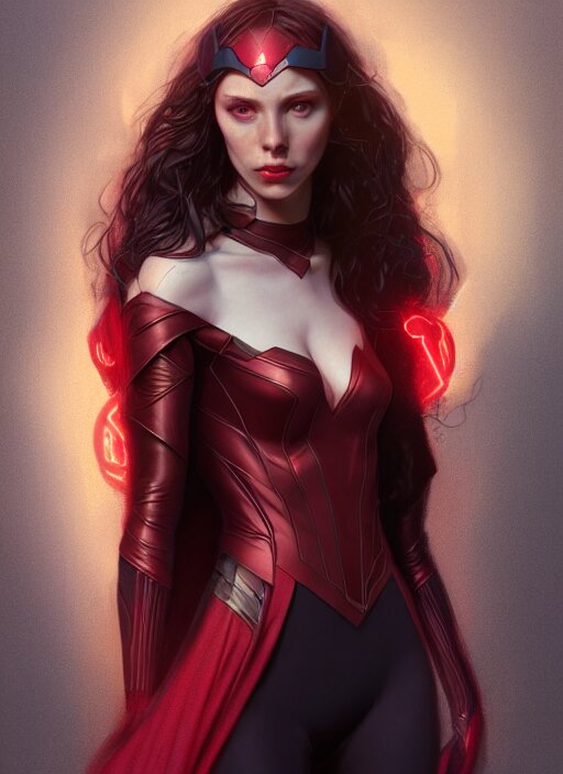 a hyperdetailed render of scarlet witch, a 3 d render, Stable Diffusion