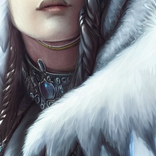 Lexica - Highly detailed up portrait of Skadi, goddess of winter, digital concept art, character art, studio lightning, bright colors, int...