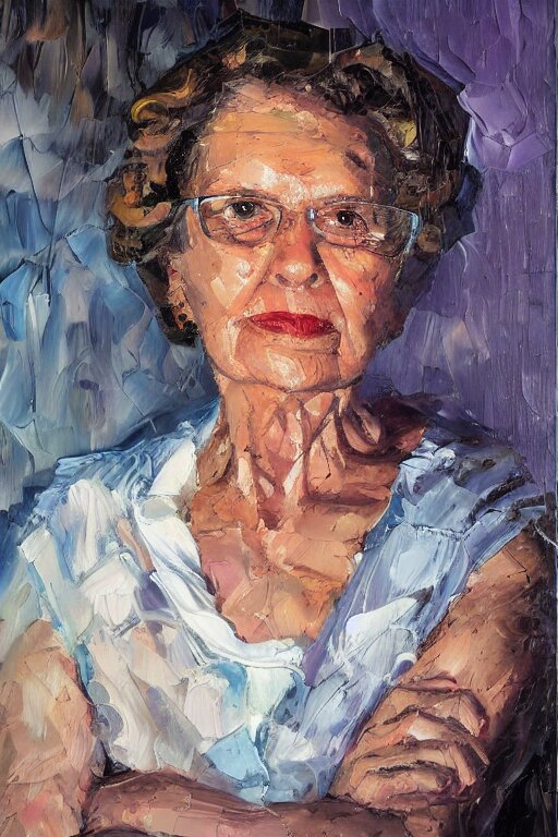 Lexica Palette knife oil painting portrait of dr. selma perrin is an