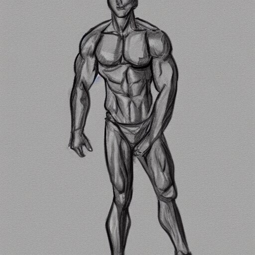 prompthunt: fullbody pose study of Gigachad, pose study sketch