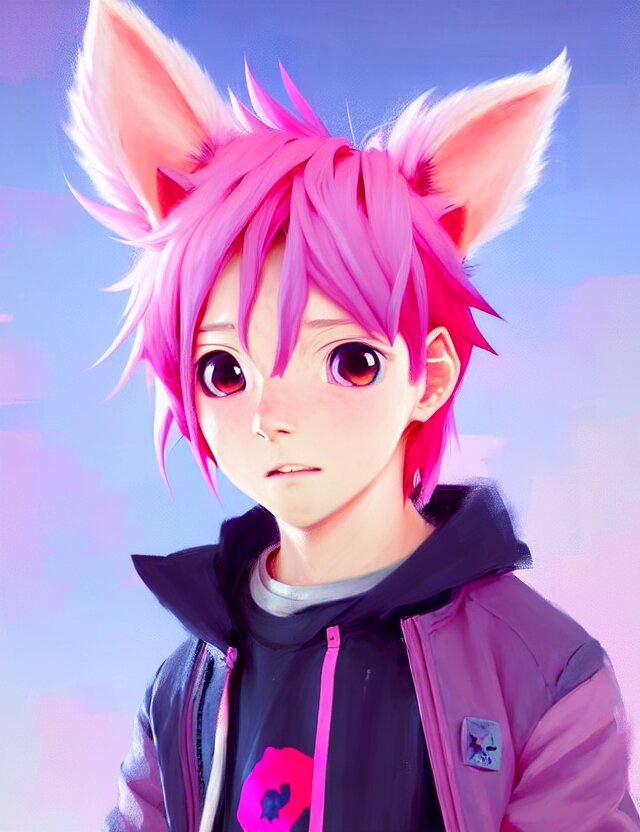 anime boy with wolf ears