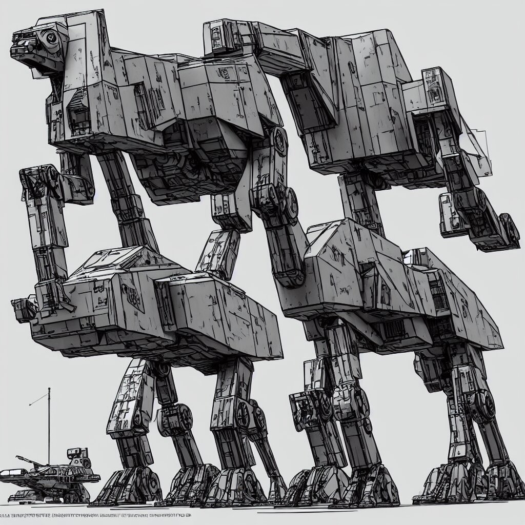 Lexica - Blueprints, boston dynamics, robot, tank, panzer, canon, at ...