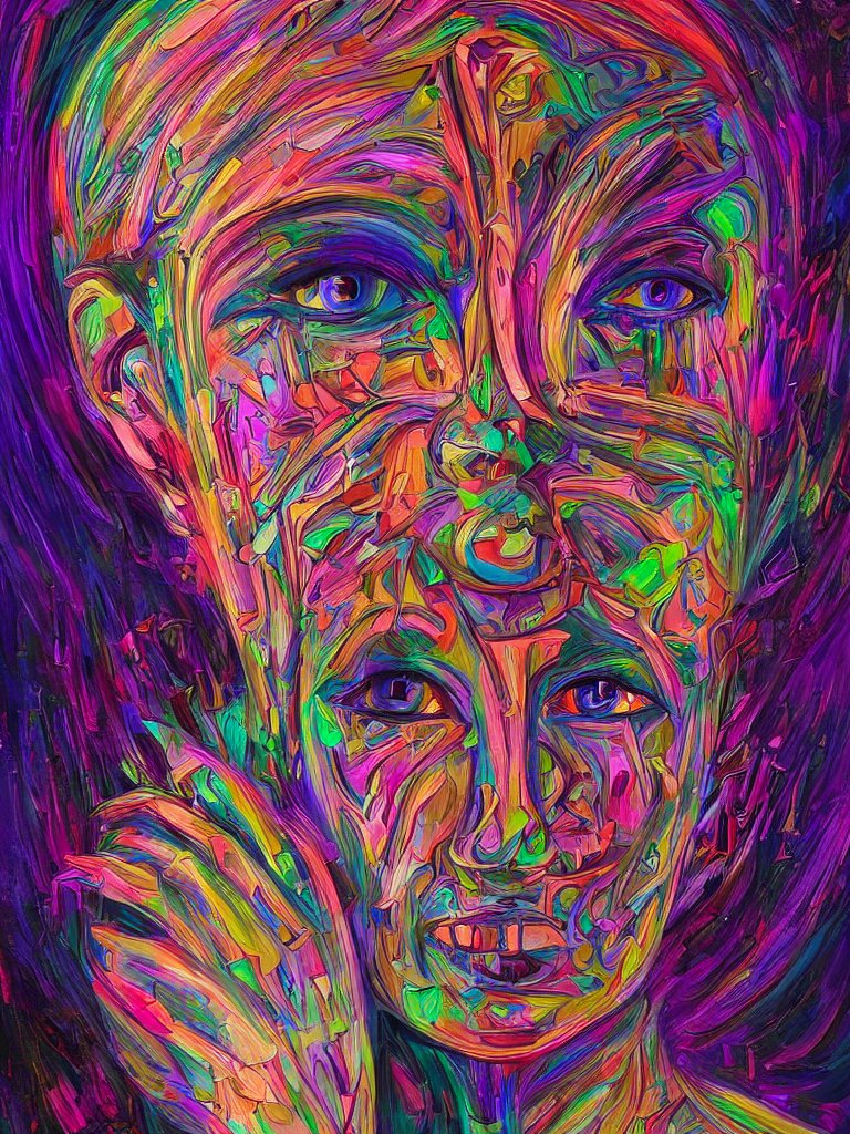 Lexica - A portrait painting of the face of a female dmt entity ...