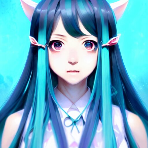 Lexica - Portrait of hatsune miku in miko clothes, anime digital art ...