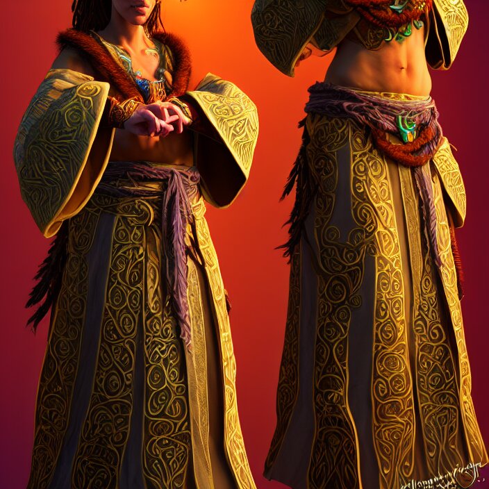 Lexica - Photograph of a real-life beautiful druid with ornate robes ...
