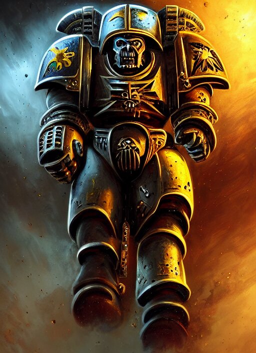 Lexica - Space marine with aztec armor, extremly detailed digital ...
