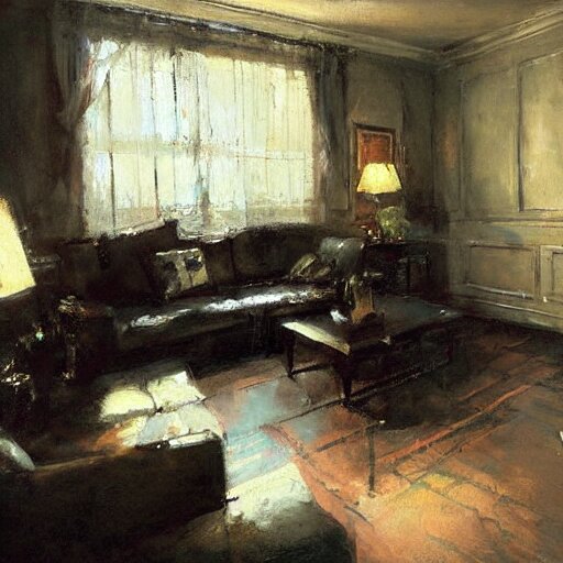 modem living room painting by jeremy mann Arthub.ai