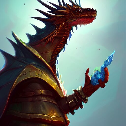 Lexica - A cute dragon dressed as a wizard , digital art , trending on ...