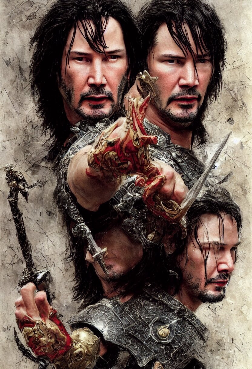 Lexica - Young keanu reeves as donald trump, legendary warrior, heroic ...