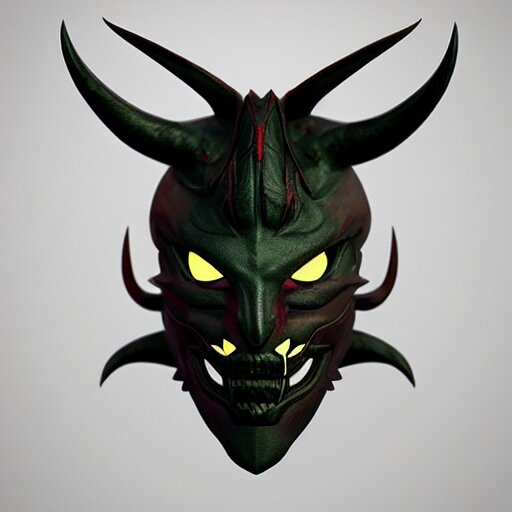 Lexica - Demon Mask with sharp horns, dynamic, particulate, intricate ...