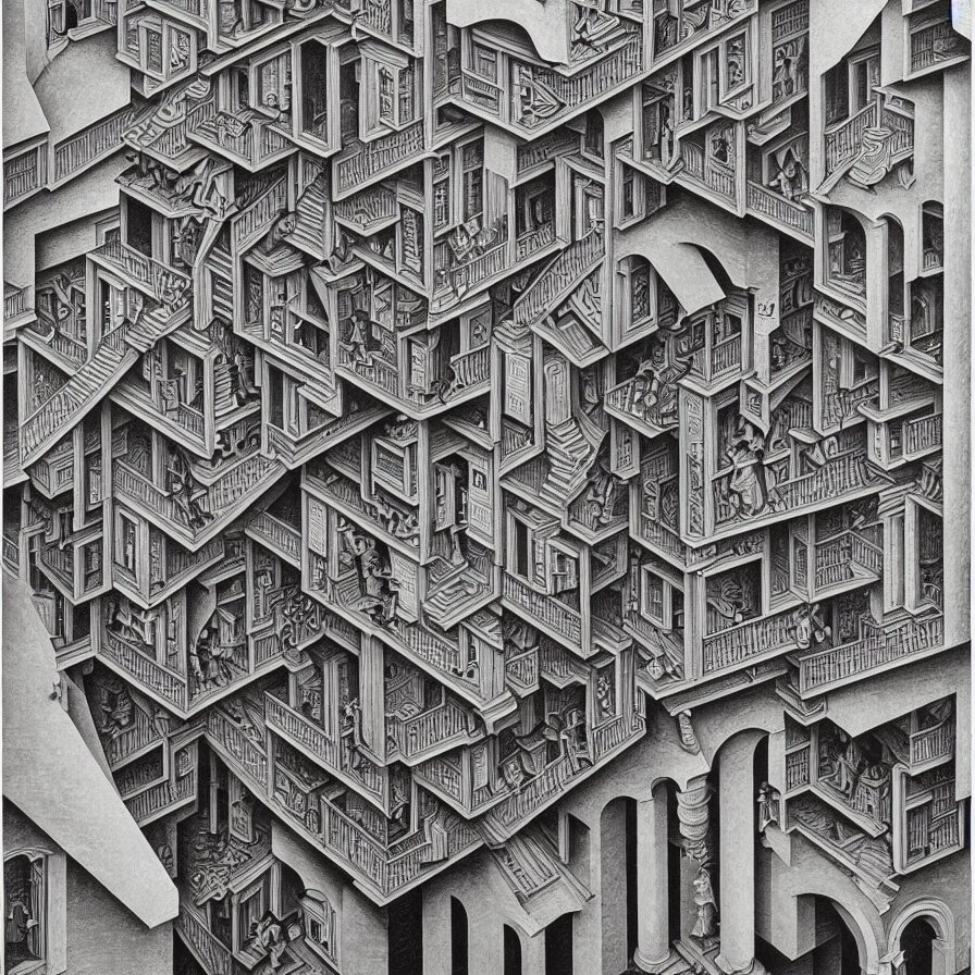 Lexica - Trompe l'oeil about montreal by m. c. escher