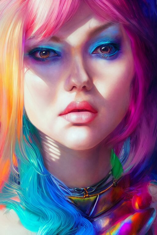 Lexica - Chromatic goddess of colors, d & d, full body portrait, mixed ...