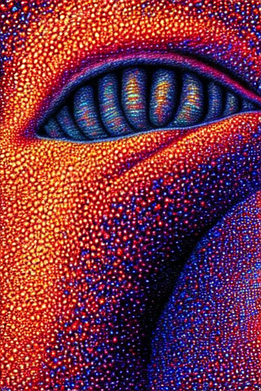 Lexica - Hyperrealistic close-up pointillism psychedelic creature!! in ...