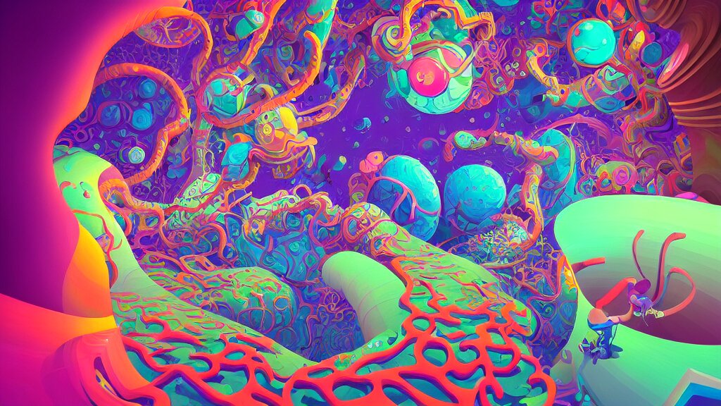 Lexica - A hyperdetailed painting vibrant vectors forming impossible ...