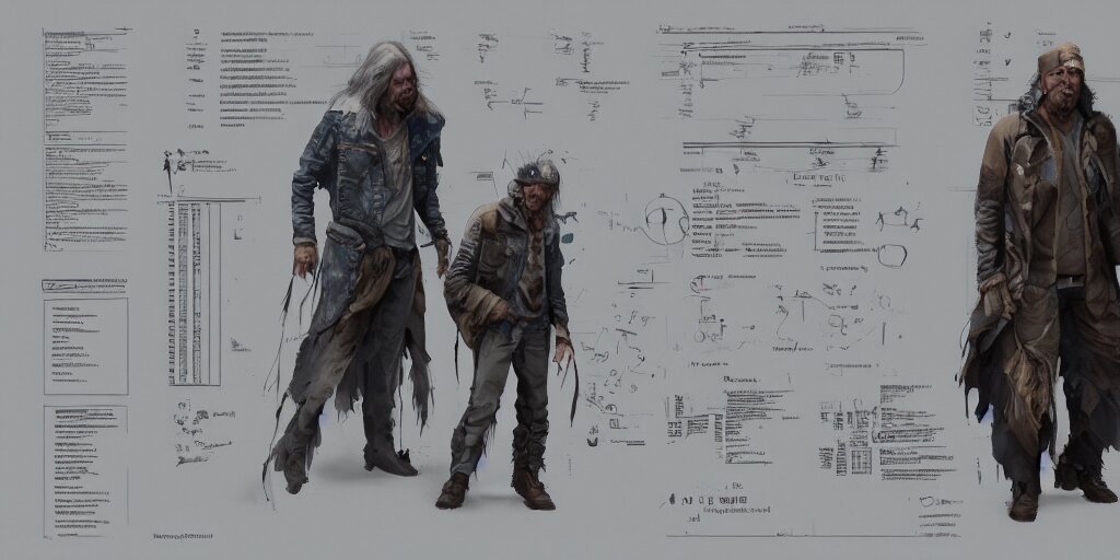 Lexica - Neil Young design, character sheet, 3d render, Greg Rutkowski ...