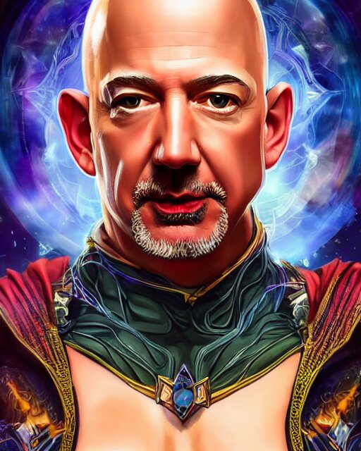 Lexica - Jeff bezos portrait wearing a bikini in the style of doctor ...