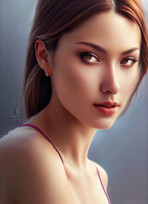 Lexica - Photo of a gorgeous young woman in the style of stefan kostic ...
