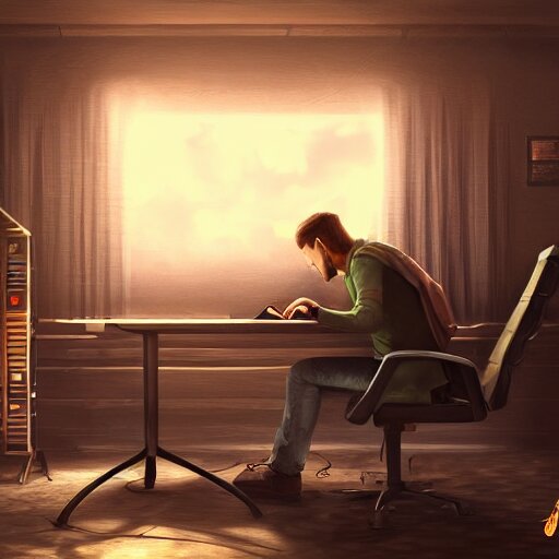 Lexica - Realistic man using laptop in gaming room, artstation trends ...