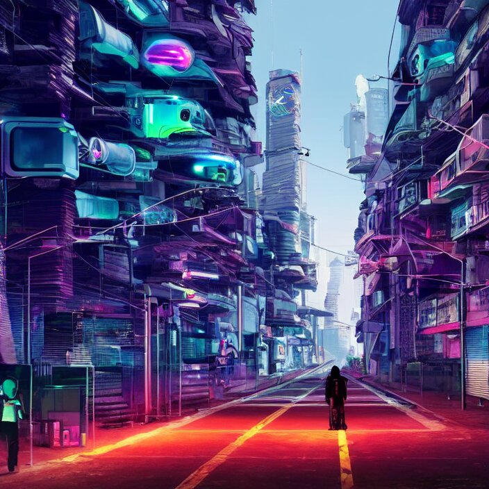 Lexica - Streets of south america in 2 0 7 0, cyberpunk, futuristic