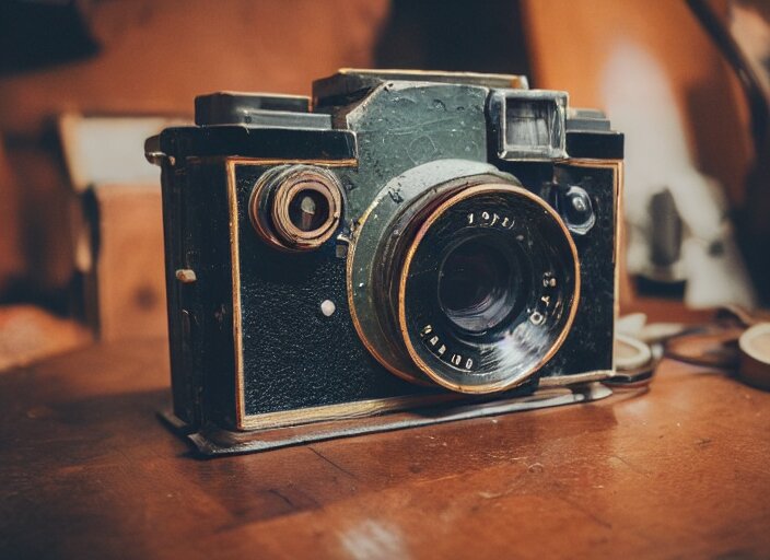 Lexica - A photo from the 1 9 7 0 s of an old camera in an antiques store