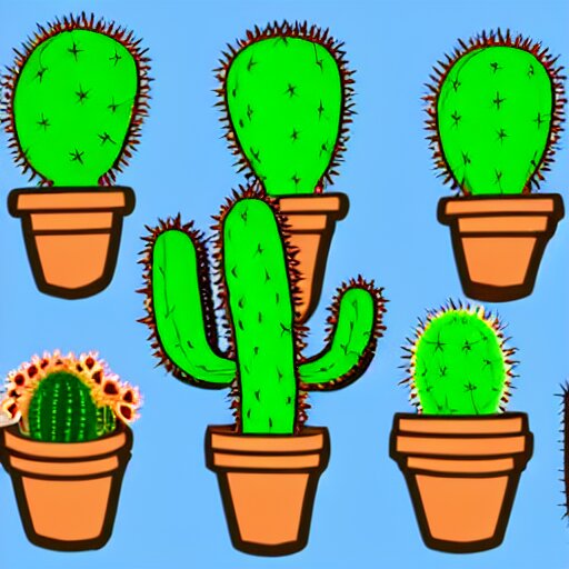 Lexica - Cute cactus clipart vector design, 4 k, high poly, video game ...