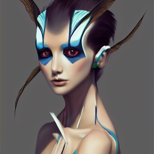 Lexica - An humanoid moth very stylized, slim, in the style of john ...