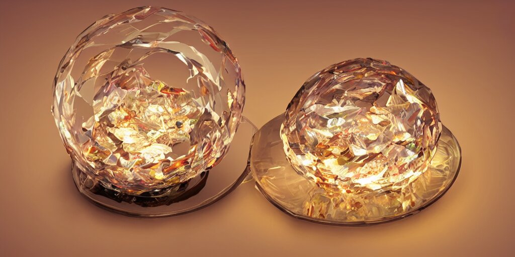 Lexica A clear crystal glass hamburger, murano, digital art, dramatic