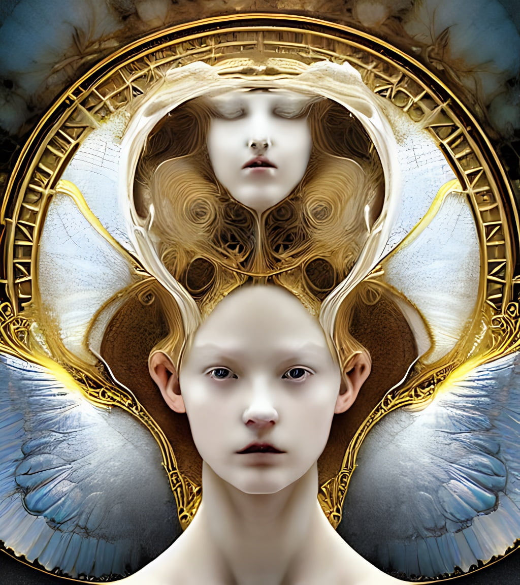 Lexica - Hyperrealist photo of a beautiful spiritual albino angelic ...