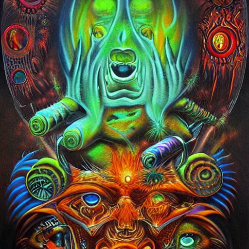 The Second Layer Of Hell, Airbrush Art, Shamanic Dmt Horror Art 