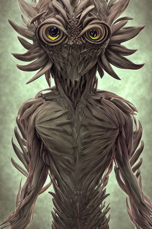 Lexica - A humanoid artichoke monster with large orb eyes, highly ...
