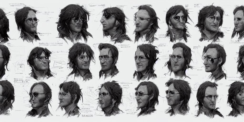 Lexica - John lennon, character sheet, concept design, contrast, hot ...