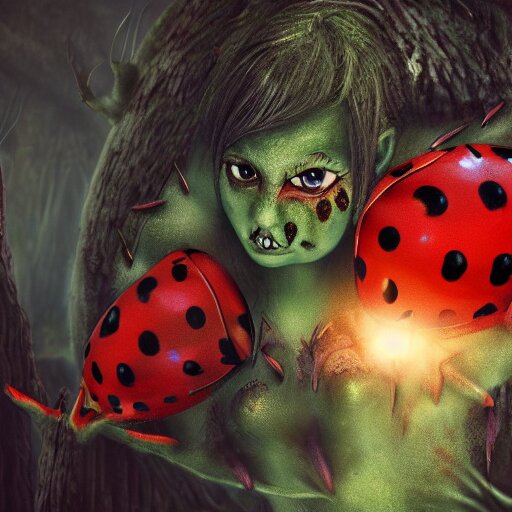 Lexica - Ladybug as a monster, fantasy art style, scary atmosphere ...