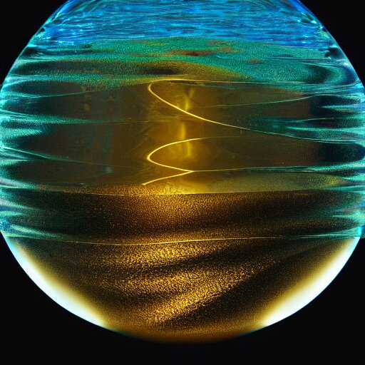 Lexica - Tilt shift sphere leaf underwater huge light intricate ...