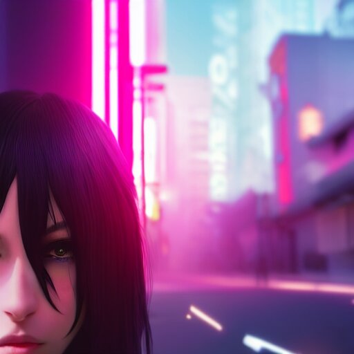 Lelouch Lamperouge in a neon city, octane render 8k,, Stable Diffusion