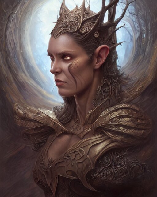 Lexica - Portrait, elven spellking of the first tree, stern expression ...