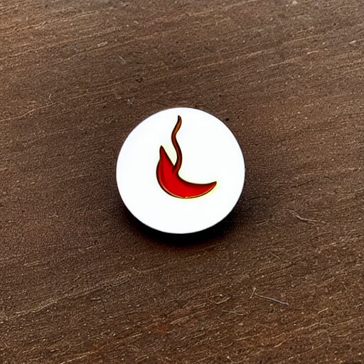 Lexica - Minimalistic clean enamel pin of fire flame warning label