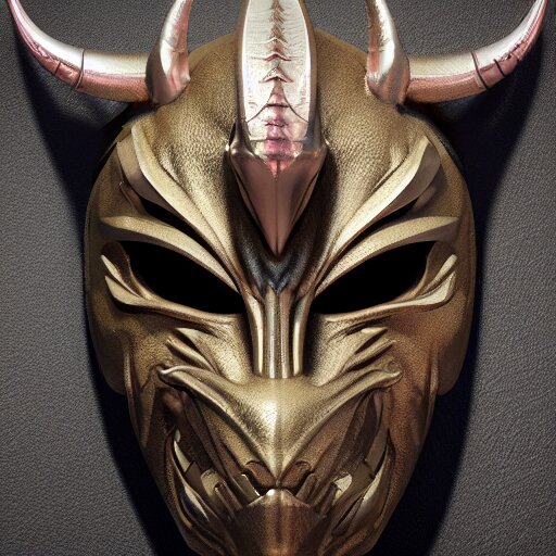 Lexica - Demon Mask with sharp horns, dynamic, particulate, intricate ...