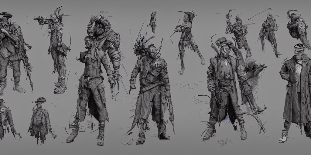 Lexica - George stobbart, character sheet, concept design, contrast ...