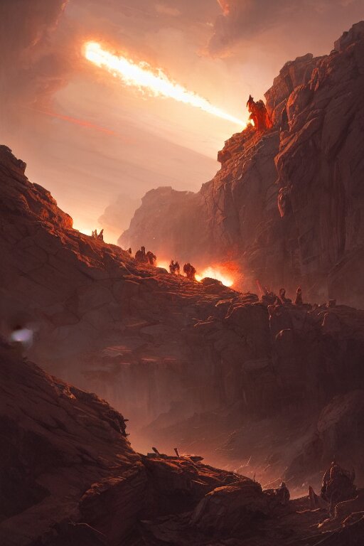 Lexica - A cinematic scene from the pyrrhic victory, concept art by ...
