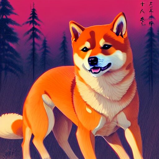 Lexica - a high detail shiba inu dog with kitsune fox by Tomas Sanchez ...