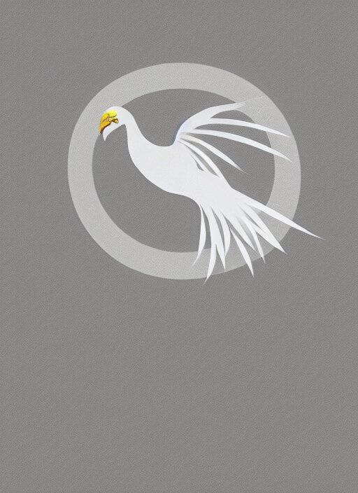 Lexica - White phoenix on salt mountain simple background simplified ...