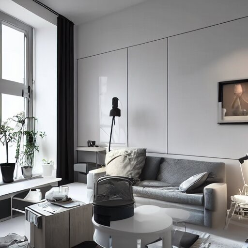 extreme ikea interior design, modern studio apartment, light com ...