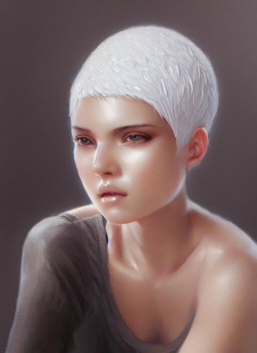 Lexica Girl With Short White Hair Rice Hat Beautiful Highly